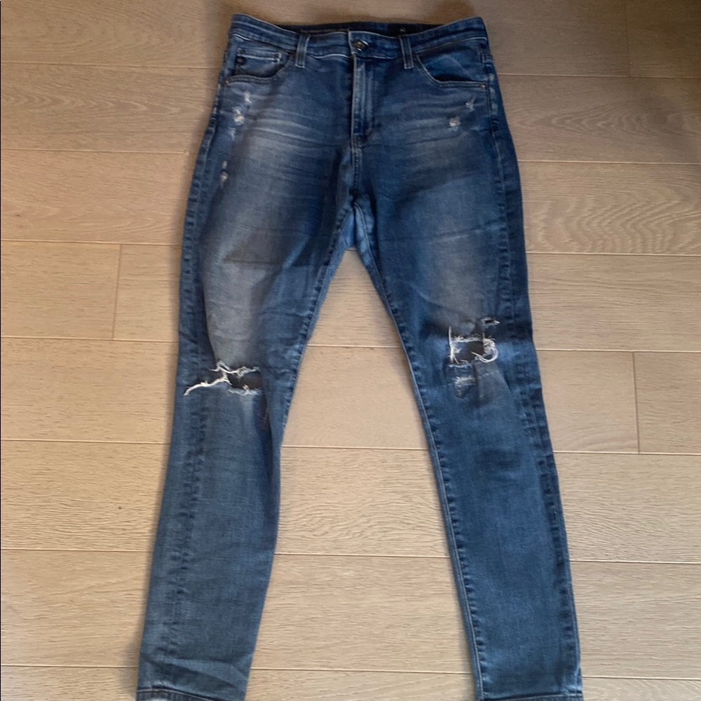 AG Adriano Goldschmied Distressed Farrah Skinny Jeans